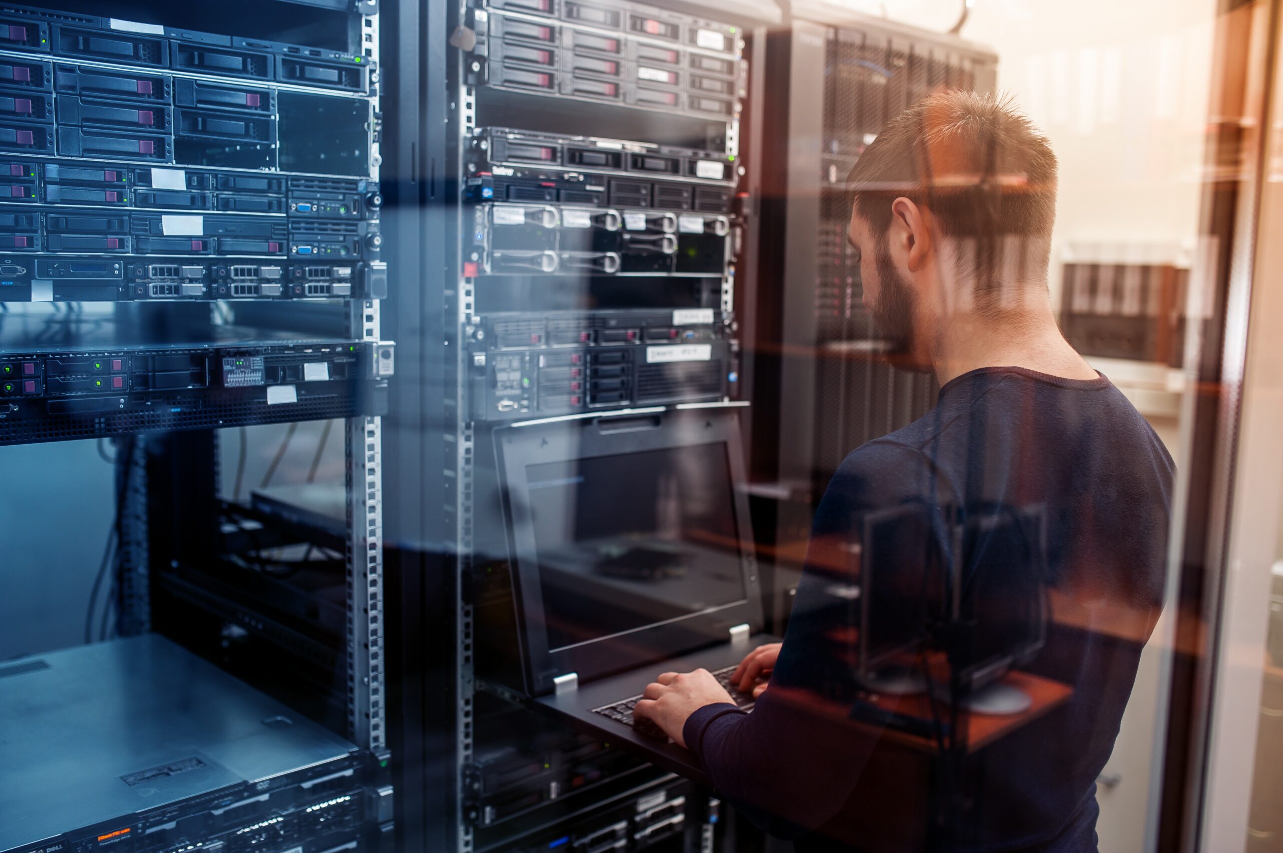 A person checks the status of their servers.