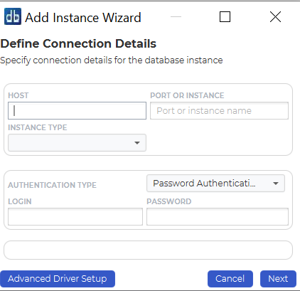 How to define a connection with dbWatch screen shot