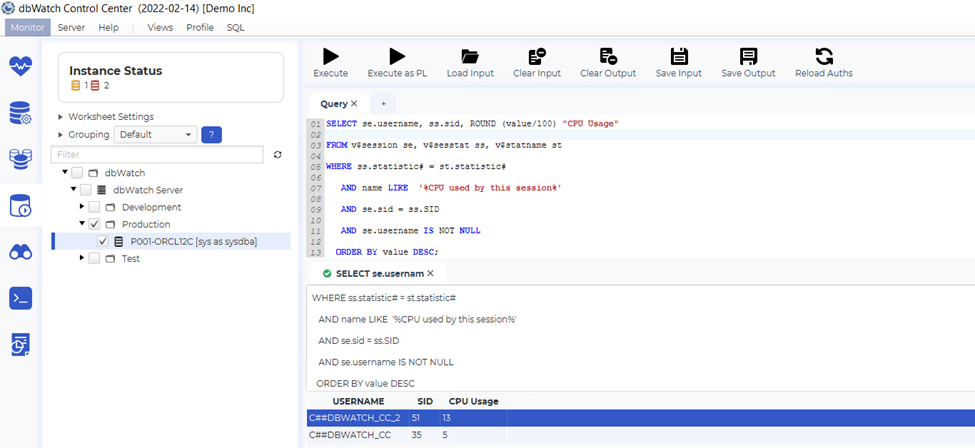monitor databases