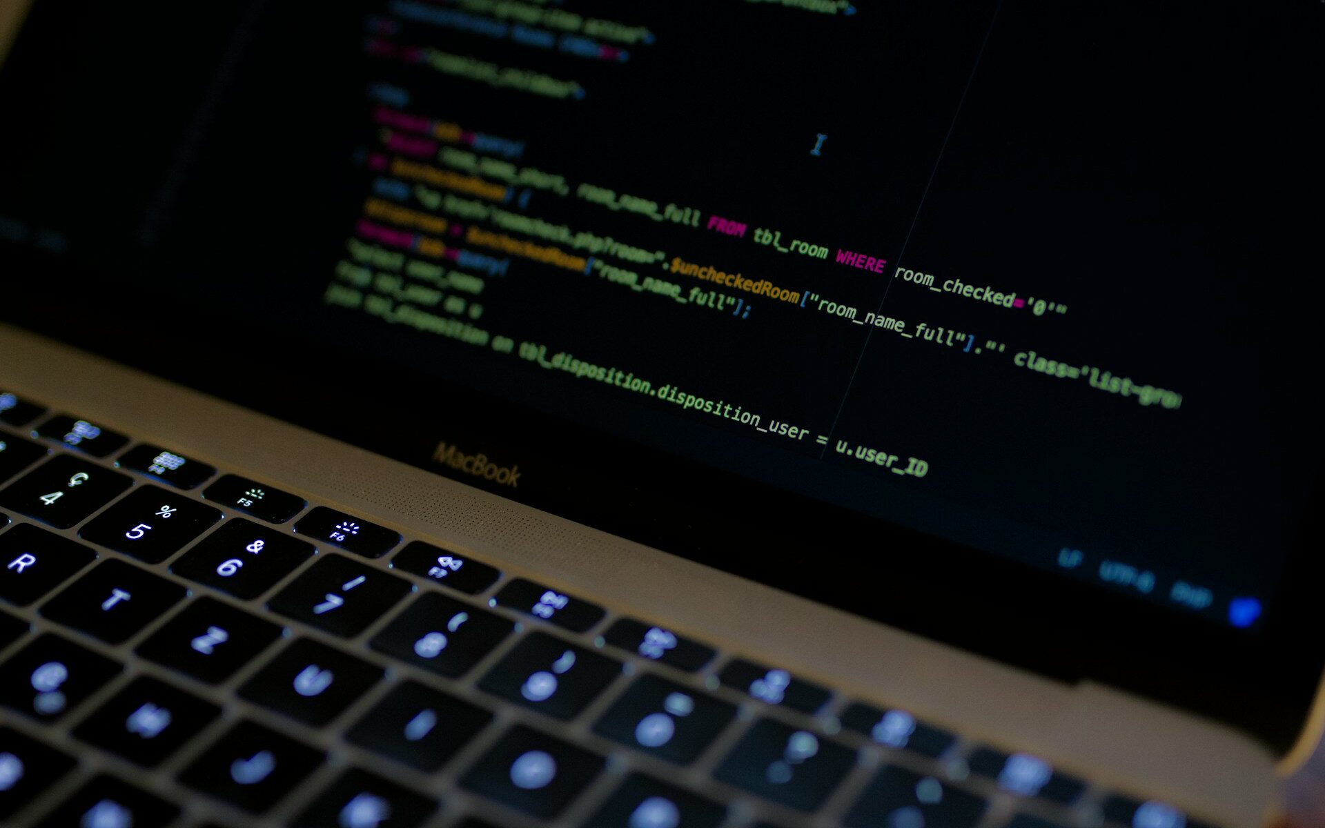 screen showing code for database monitoring