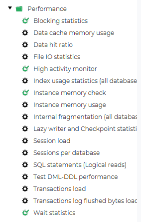 An overview of performance statistics.