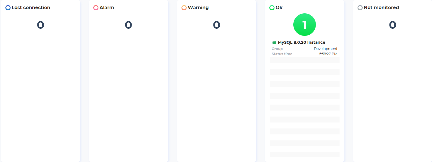 Example of how status looks in dbWatch