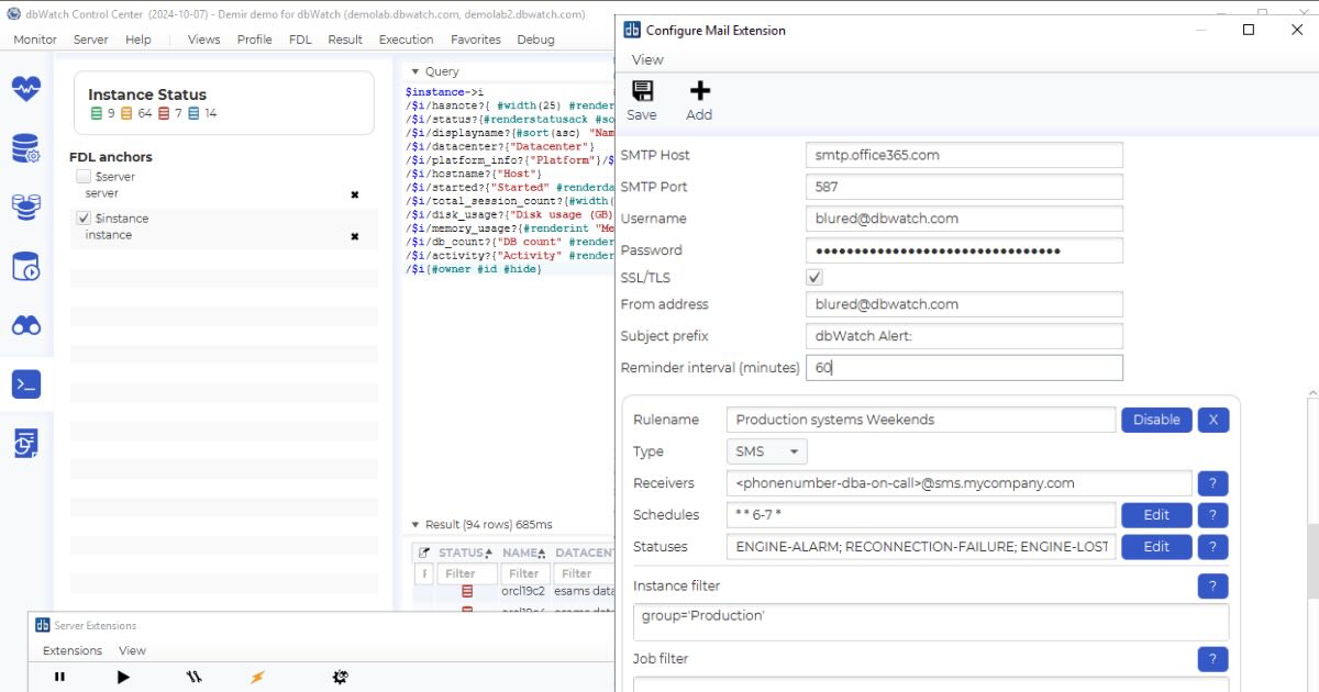 Example of how integrations happen with stmp in dbWatch