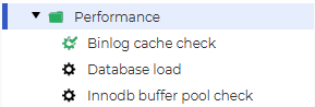 Picture of the menu for performance monitoring in dbWatch.
